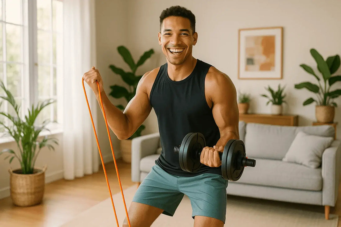 Entrenamiento en casa con equipos fitness - gimnasio doméstico