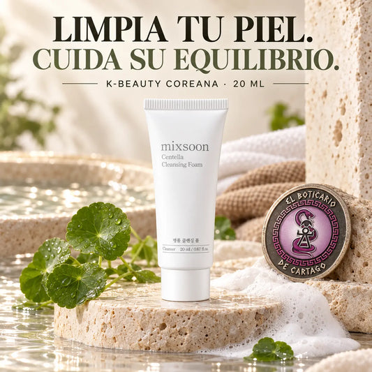 Mixsoon Centella Cleansing Foam Mini 20 ml, limpiador facial coreano