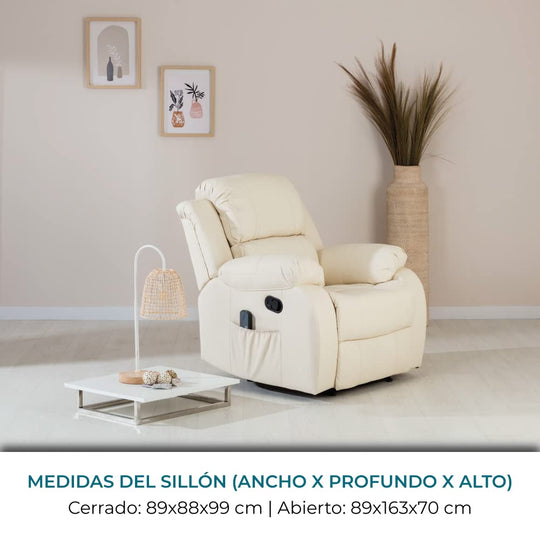 sillón masaje con reposapiés