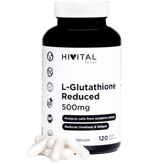 Glutatión Reducido 500 mg – 120 Cápsulas Veganas | Antioxidante y Detox Natural