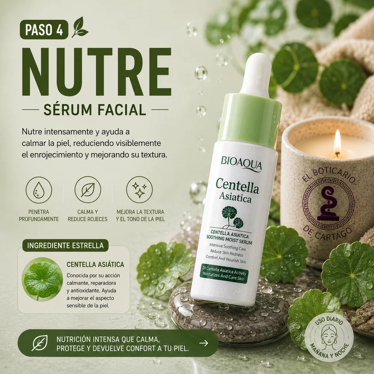 Ritual Calmante de Centella – Rutina Facial Hidratante 5 Pasos