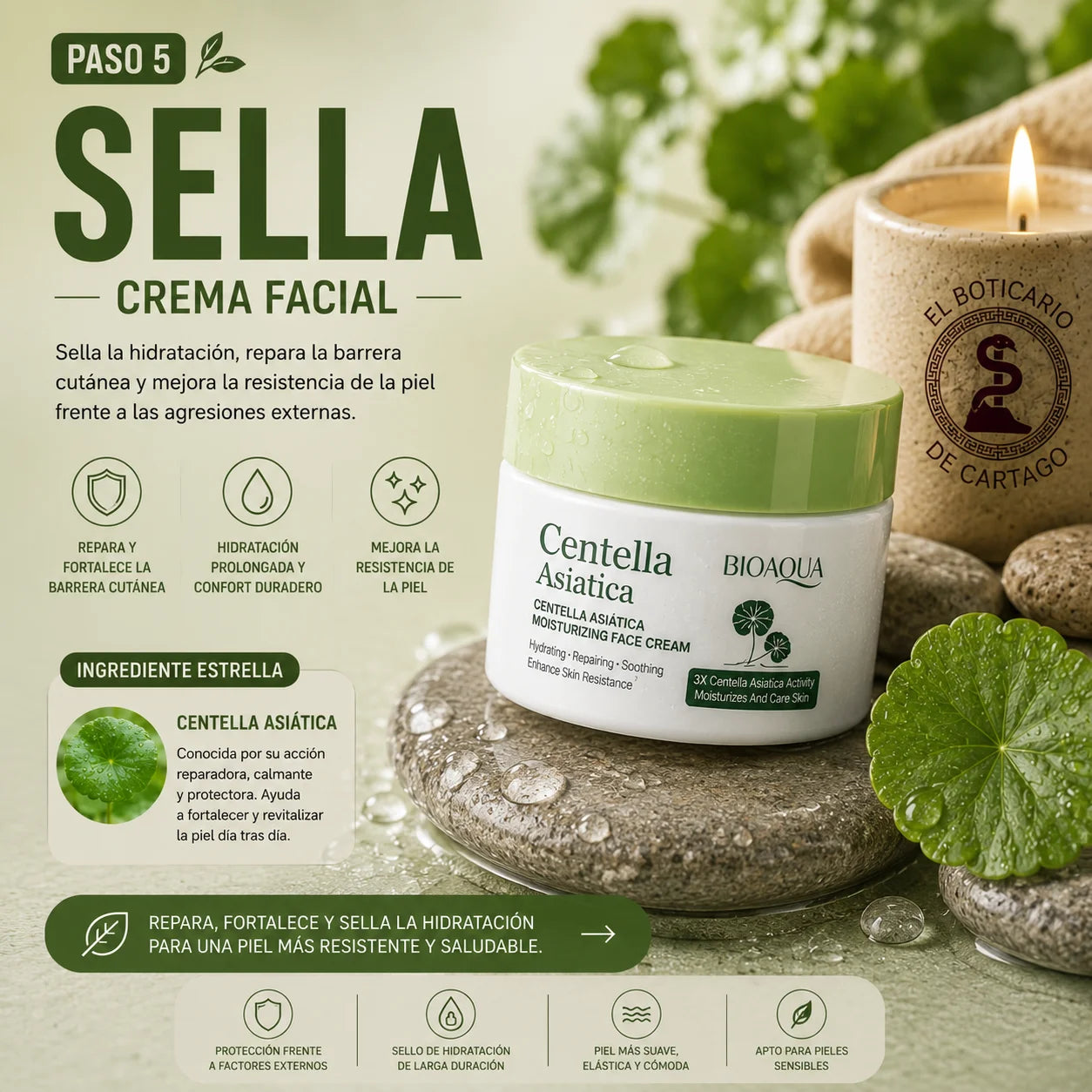 Ritual Calmante de Centella – Rutina Facial Hidratante 5 Pasos