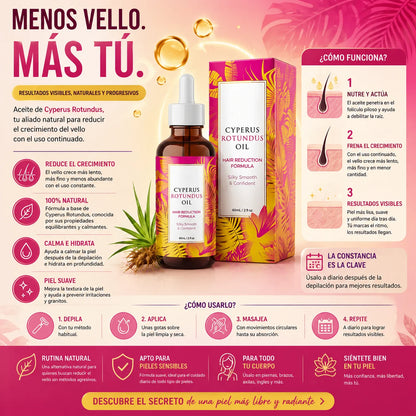 Aceite Reductor de Vello Cyperus Rotundus