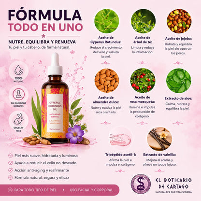 Aceite Reductor de Vello Cyperus Rotundus