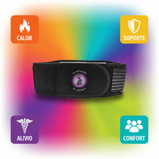 Faja de turmalina autocalentable para soporte lumbar