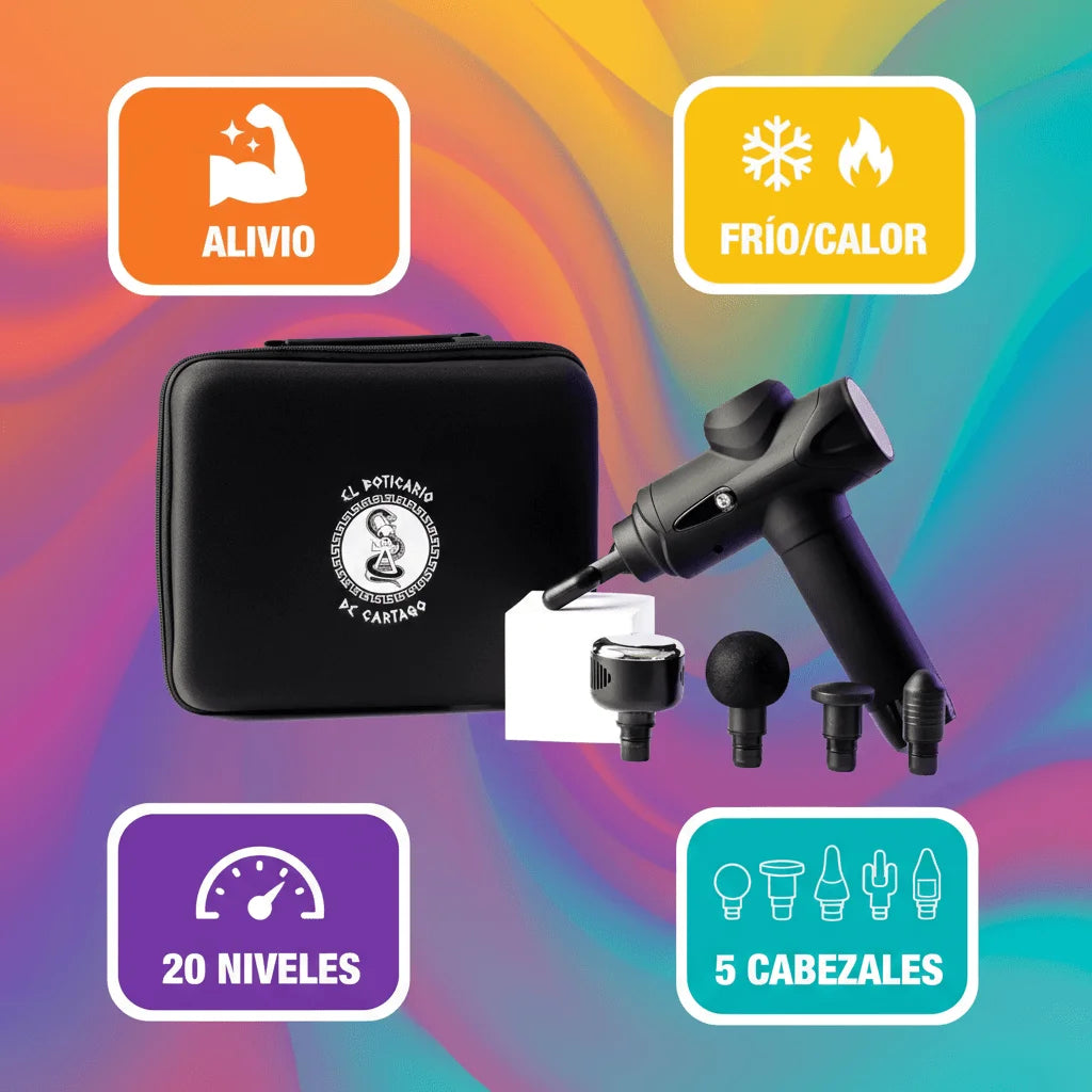 Pistola de Masaje Profesional FRÍO/CALOR - Alivio Muscular Instantáneo