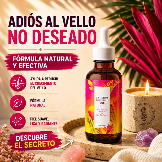 Aceite de Cyperus Rotundus para ayudar a reducir el crecimiento del vello y mantener la piel suave y lisa.
