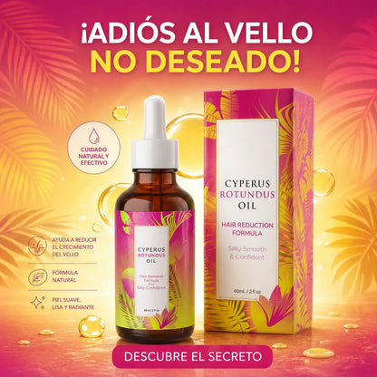 Aceite de Cyperus Rotundus para el cuidado corporal y la rutina post depilación que ayuda a mantener la piel suave y cuidada