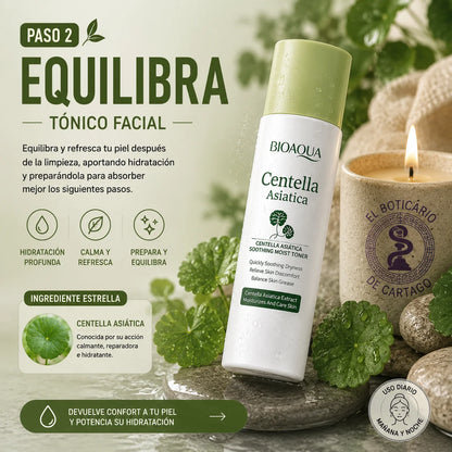 Paso 2 – Tónico facial Bioaqua Centella Asiática: equilibra e hidrata en profundidad, calma y prepara la piel para los siguientes pasos de la rutina