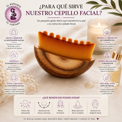 Infografía cepillo facial El Boticario de Cartago – reduce hinchazón, estimula la piel y mejora la absorción de cosméticos