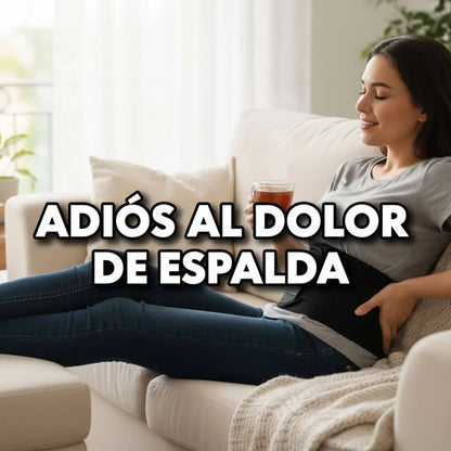 Faja de turmalina autocalentable para soporte lumbar