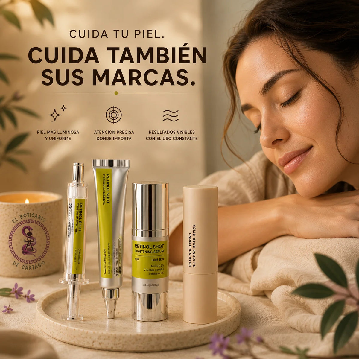 Bundle Glow & Repair – Retinol Glow y Stick Reparador juntos para piel más luminosa y uniforme