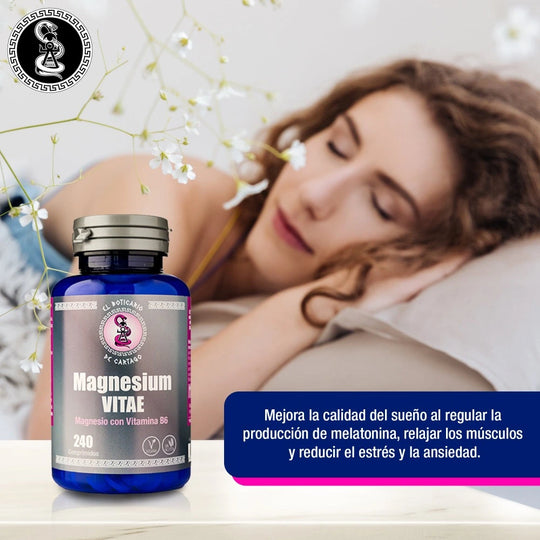 Magnesium Vitae - Bisglicinato de Magnesio + Vitamina B6 - Fortaleza ósea y muscular.