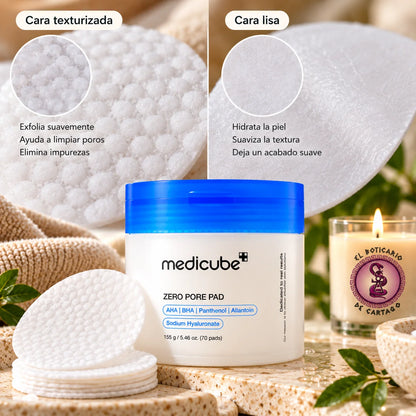 Medicube Zero Pore Pad 2.0 de doble cara para exfoliación y cuidado de la textura de la piel