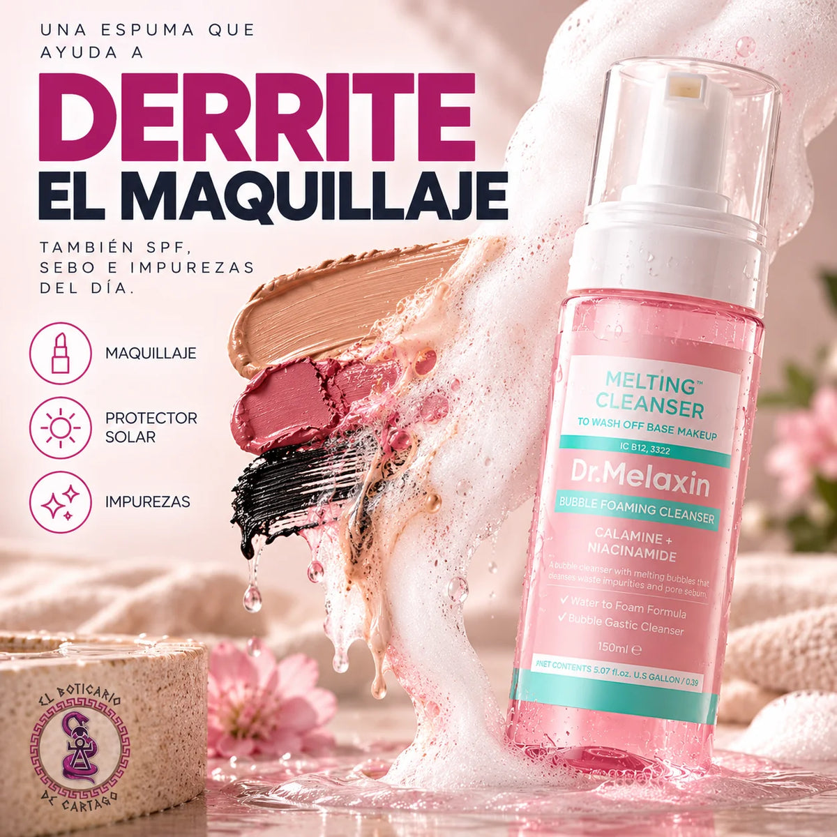 Dr. Melaxin Melting Cleanser espuma para retirar maquillaje y protector solar
