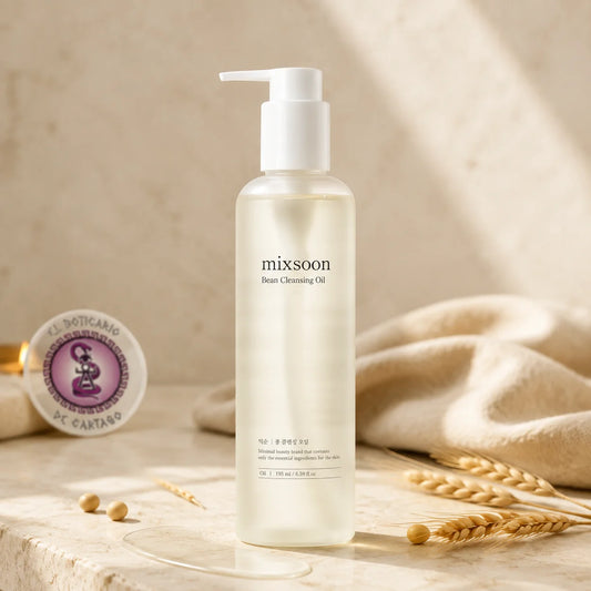 Mixsoon Bean Cleansing Oil 195ml con logo El Boticario de Cartago, aceite limpiador coreano con ingredientes fermentados de soja y cebada