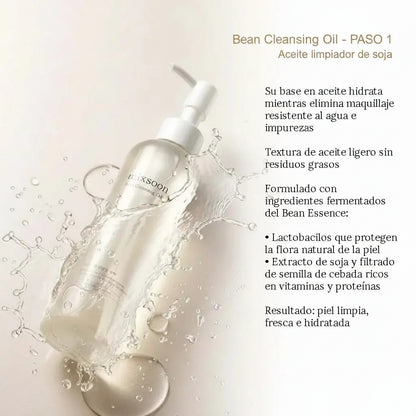 mixsoon Bean Cleansing Oil - Aceite limpiador de soja paso 1 con ingredientes fermentados para limpieza profunda e hidratación