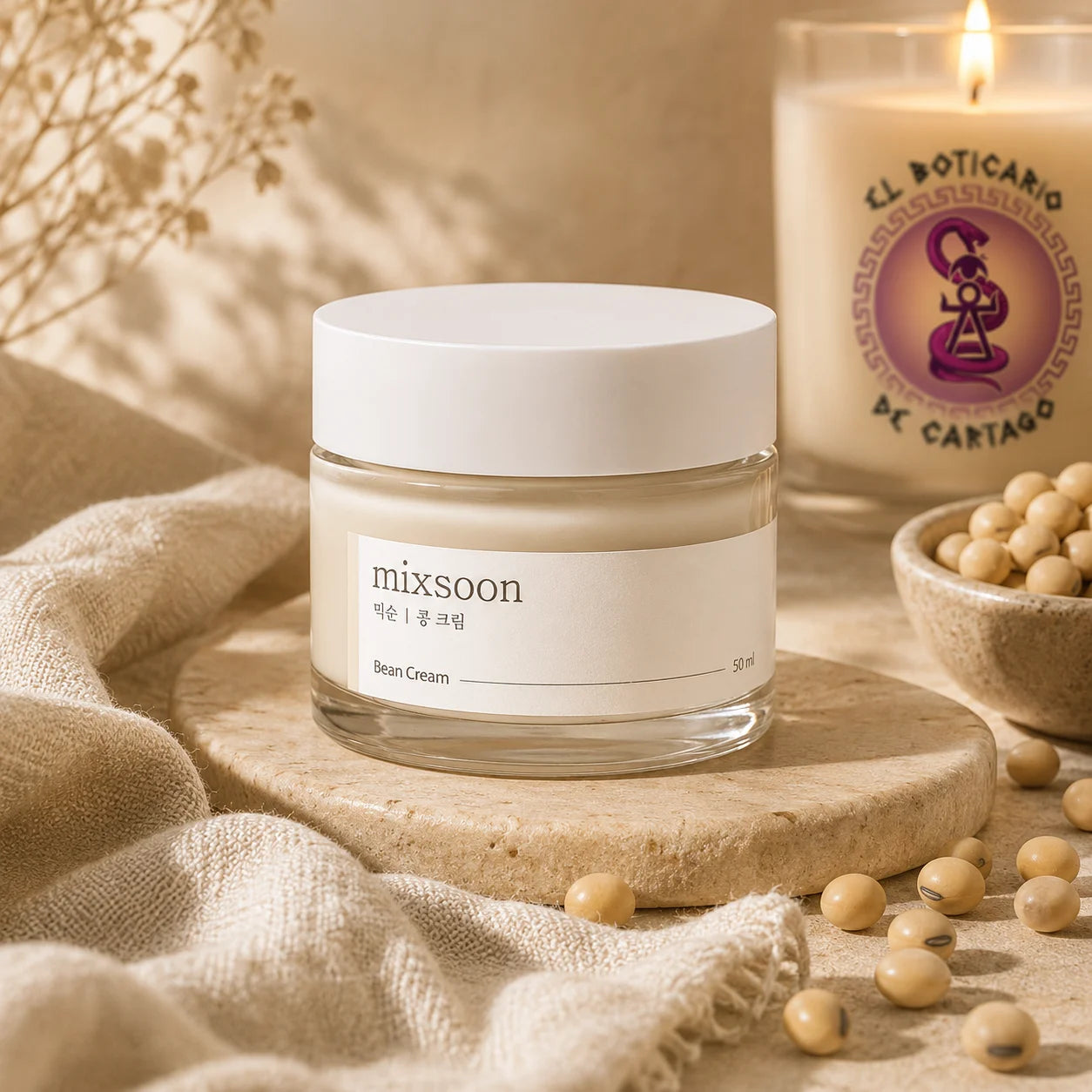 Mixsoon Bean Cream 50ml – crema facial coreana con soja fermentada, textura rica y nutritiva