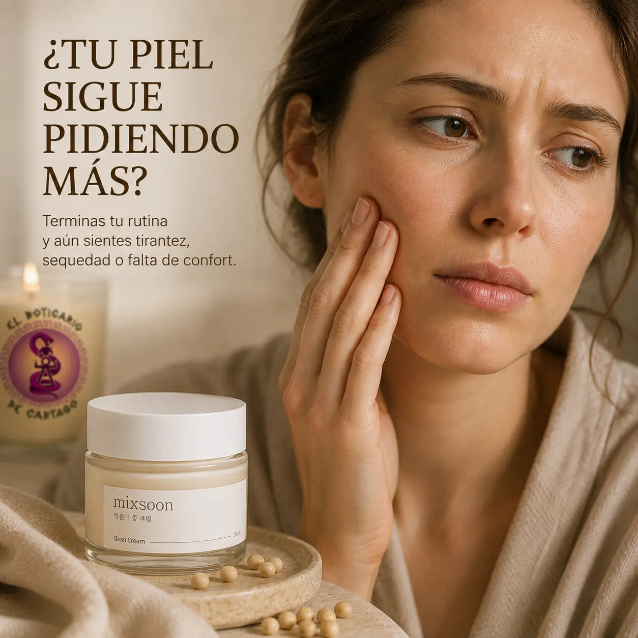 Mixsoon Bean Cream para pieles con tirantez, sequedad o falta de confort después de la rutina