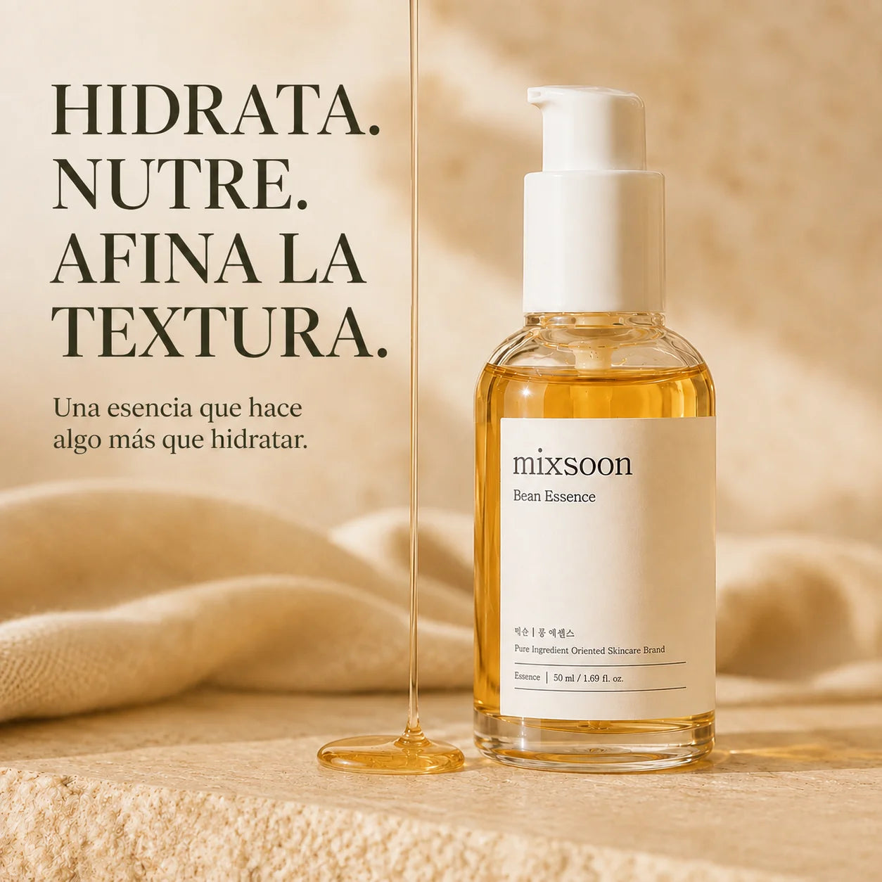 Mixsoon Bean Essence – esencia que hidrata, nutre y afina la textura de la piel