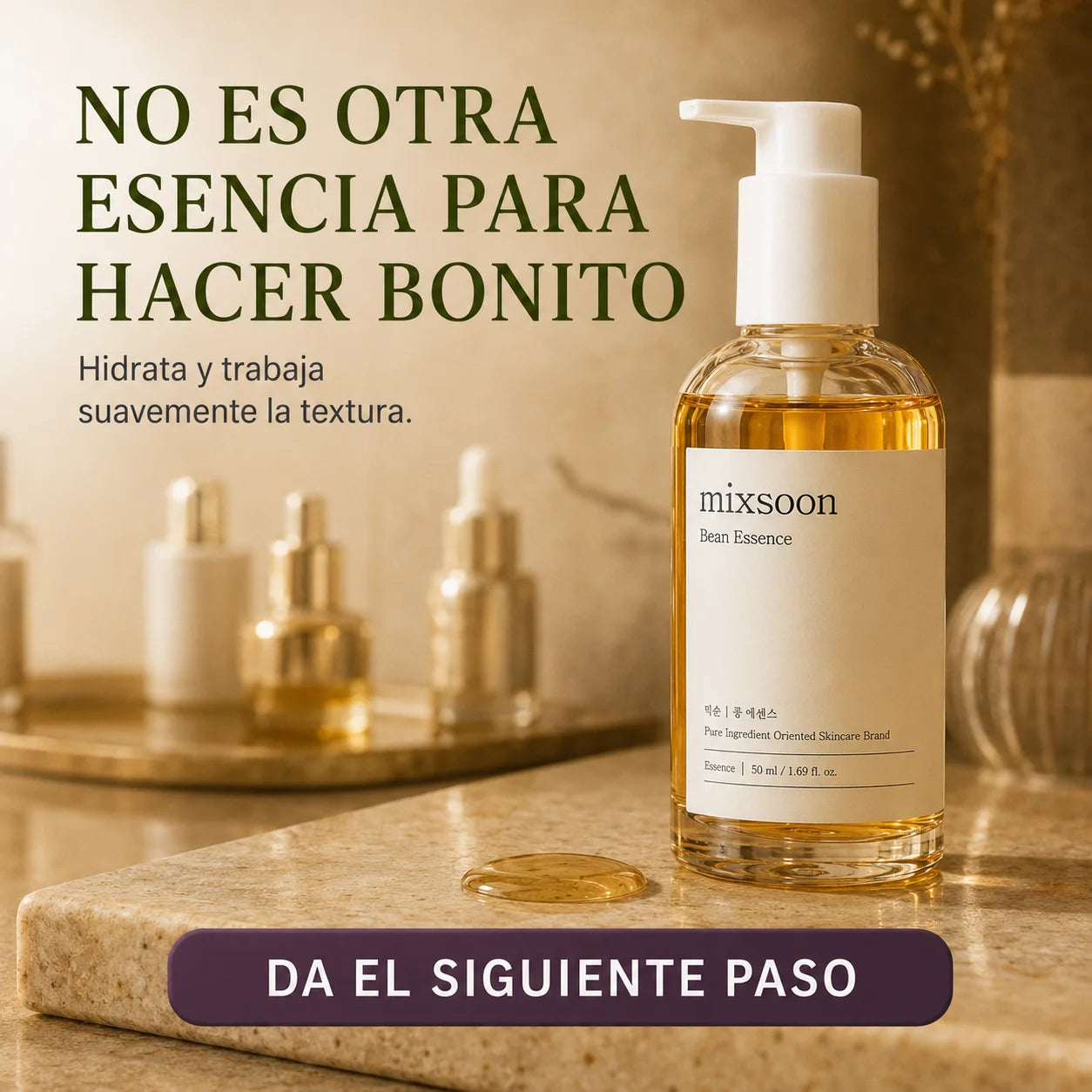 Mixsoon Bean Essence – hidrata y trabaja la textura de verdad, no es una esencia decorativa