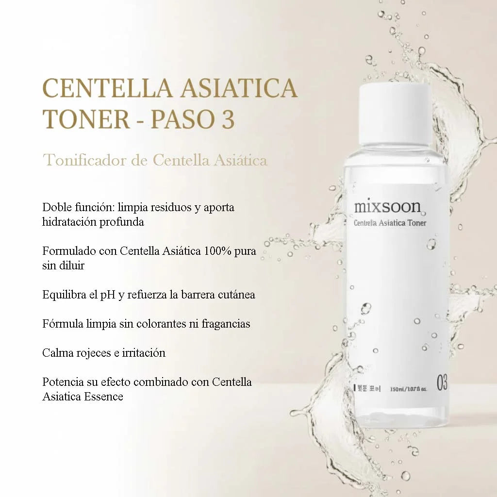 Rutina Completa Glass Skin Coreana - mixsoon Essential Skincare Set (5 Productos)