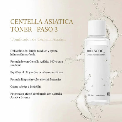 Paso 3 de la rutina Mixsoon: Centella Toner, tónico facial de centella asiática