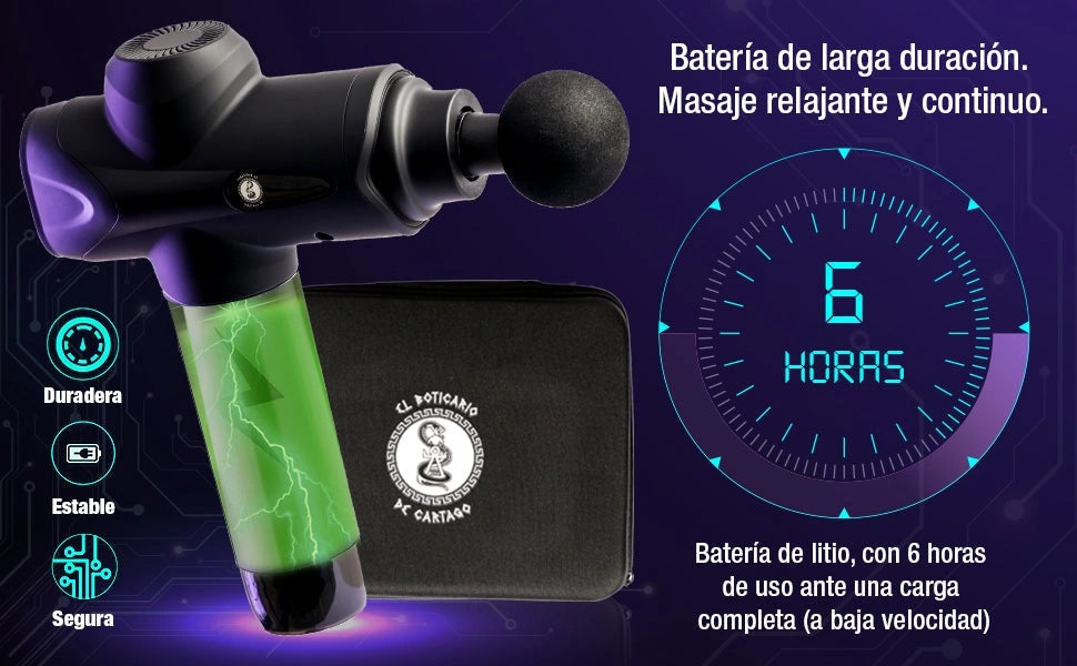 Pistola de masaje muscular FRÍO / CALOR. Masajeador profesional