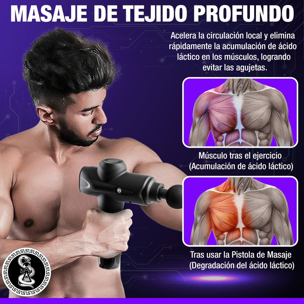 Pistola de masaje muscular FRÍO / CALOR. Masajeador profesional