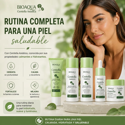 Ritual Calmante de Centella Asiática – rutina facial completa de 5 pasos: limpiador, tónico, emulsión, sérum y crema para piel sensible