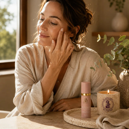 Mujer aplicando sérum con color SPF 50 en su rutina de mañana — Acabado natural e hidratación diaria · El Boticario de Cartago